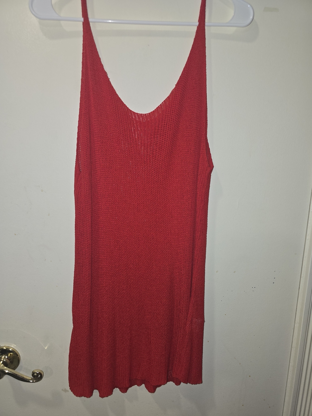 Women's Red Knit Tank Top